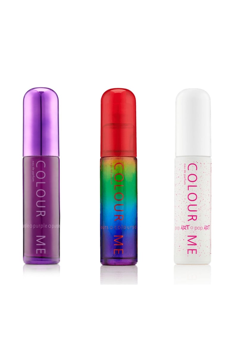 Set cadou parfumuri de dama Purple - Colours - Pop Art - Milton-Lloyd Fragrances - 3 x 50 ml Set cadou parfumuri de dama Purple - Colours - Pop Art - Milton-Lloyd Fragrances - 3 x 50 ml