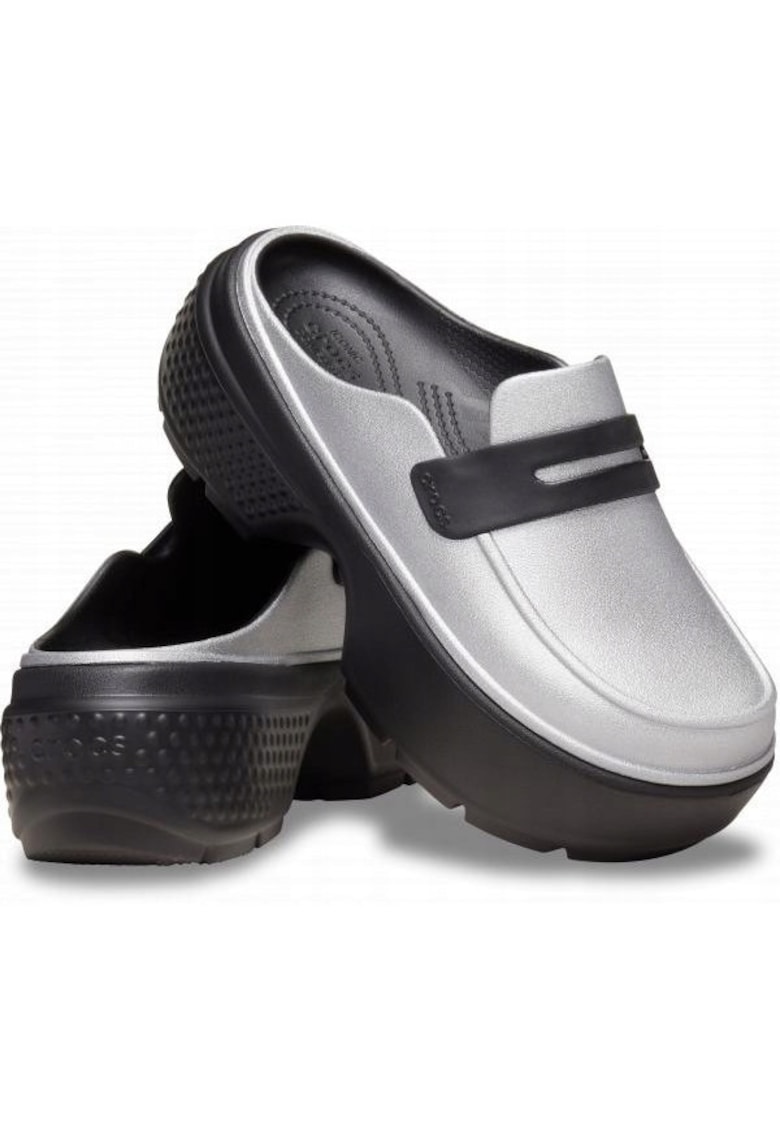 Saboti Femei - Stomp Loafer 209937 Clog - Argintiu - Argintiu