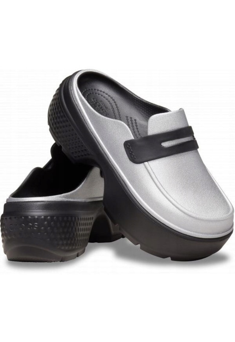 Saboti Femei - Stomp Loafer 209937 Clog - Argintiu - Argintiu
