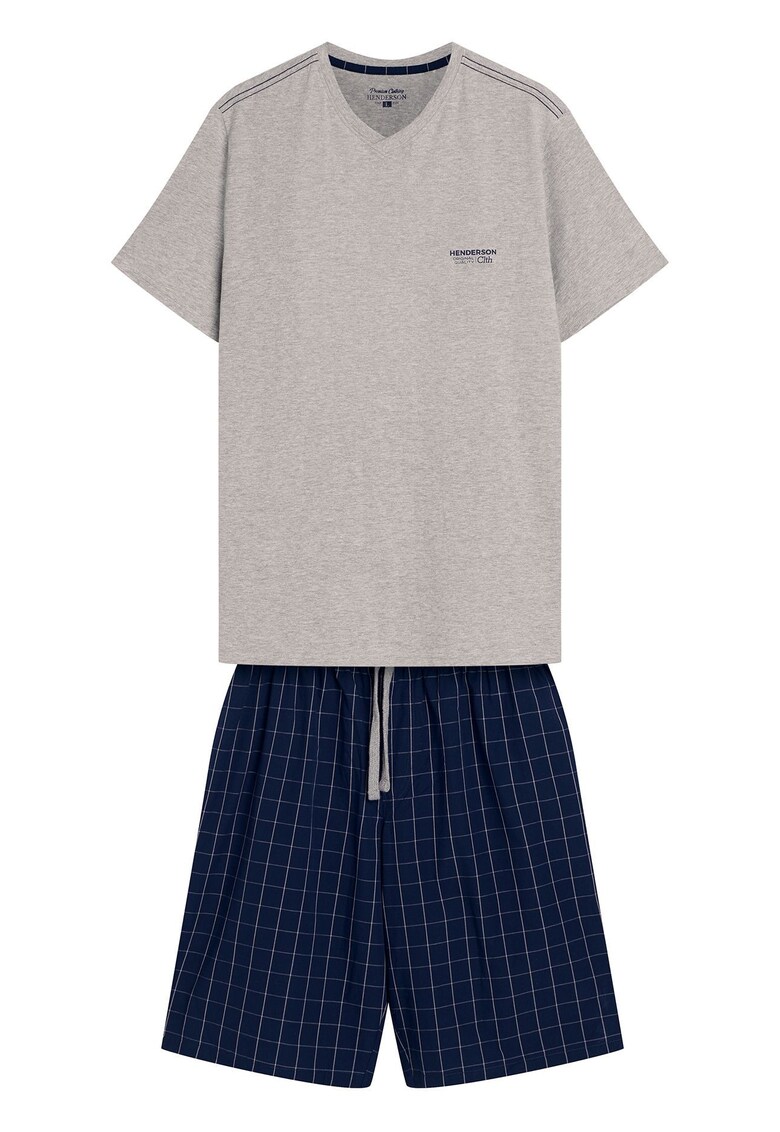 Pijamau barbati Dorm gri - bleumarin