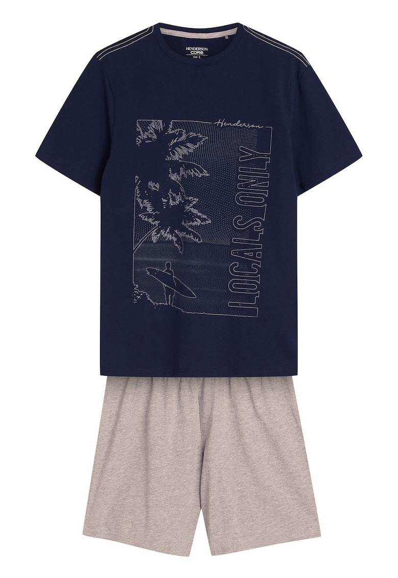 Pijama barbati Surf gri bleumarin