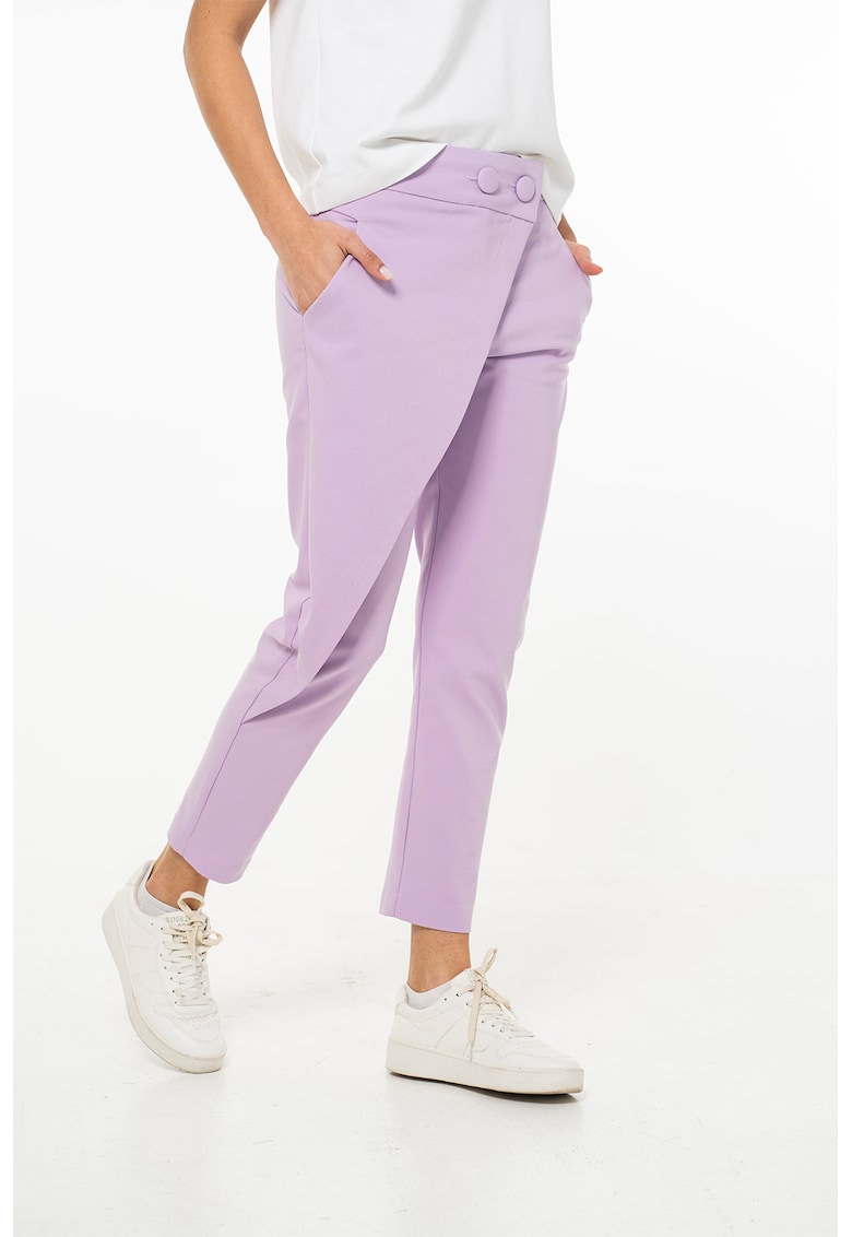 Pantaloni crop cu aspect petrecut Vanessa - Lila