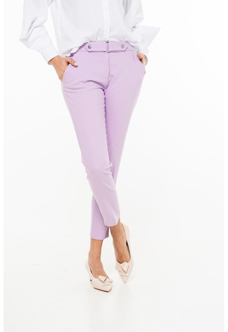 Pantaloni crop cu buzunare oblice Yrina - Lila