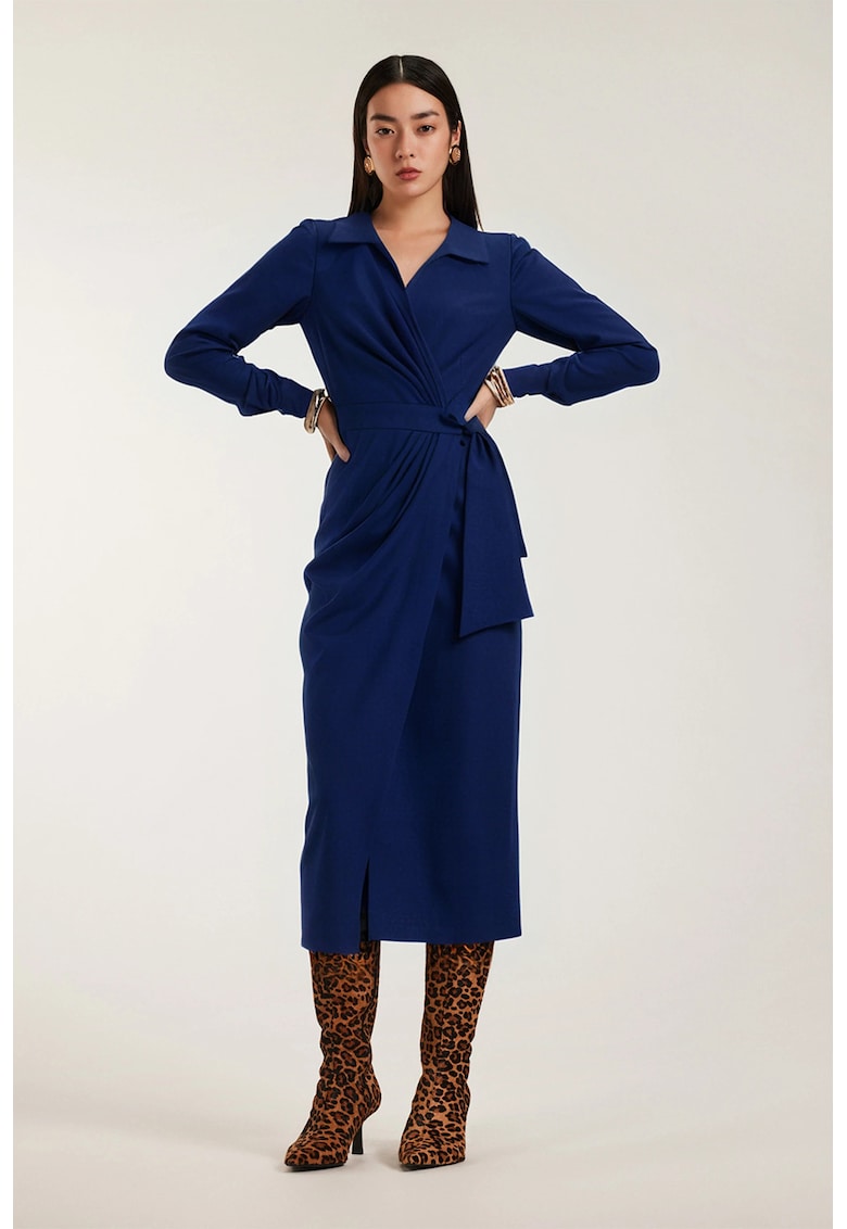 Rochie midi cu croiala petrecuta Margot