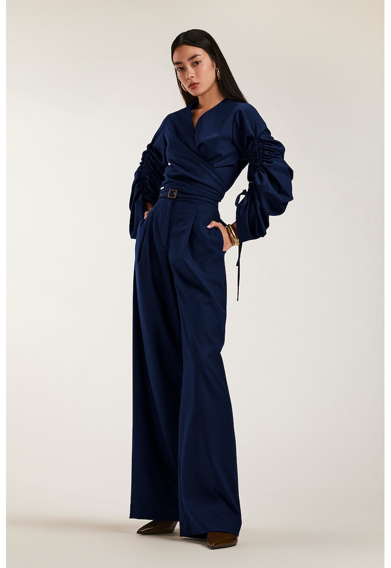 Set format din bluza si pantalon lung Renata - Maro