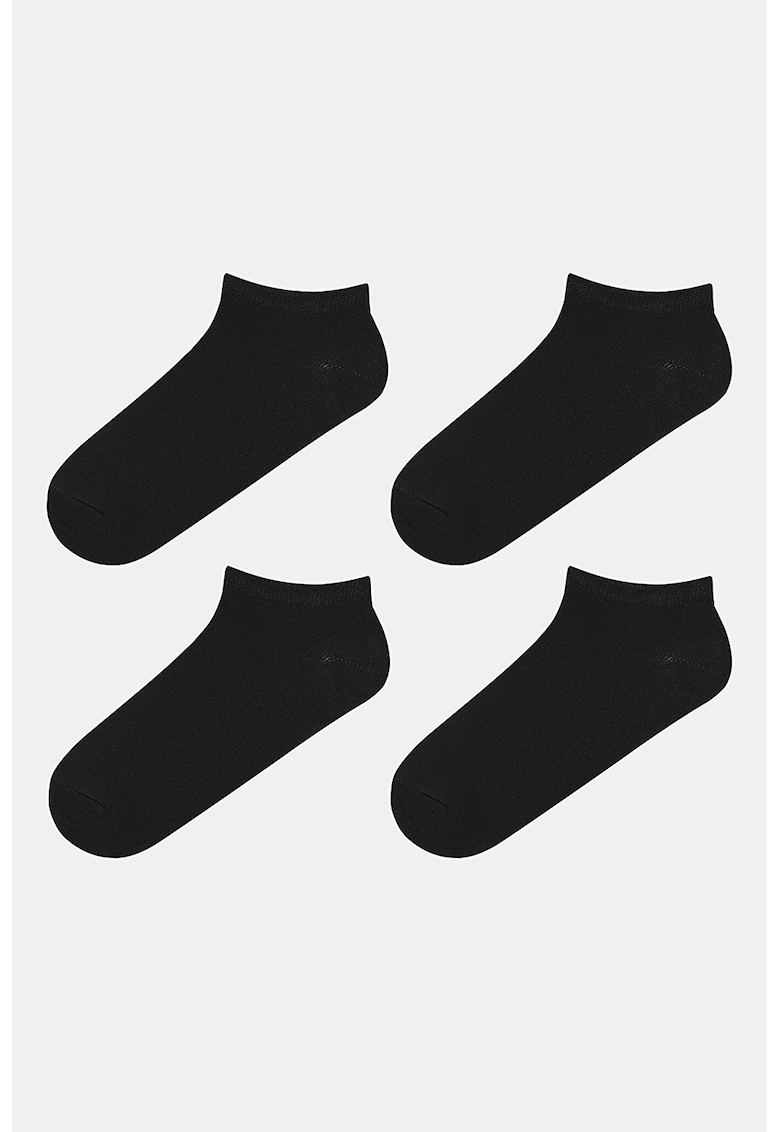 Set de sosete uni pana la glezna- 4 perechi - Negru