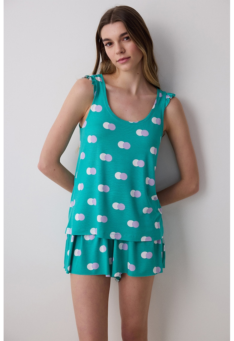Pijama lejera cu imprimeu buline - fara maneci