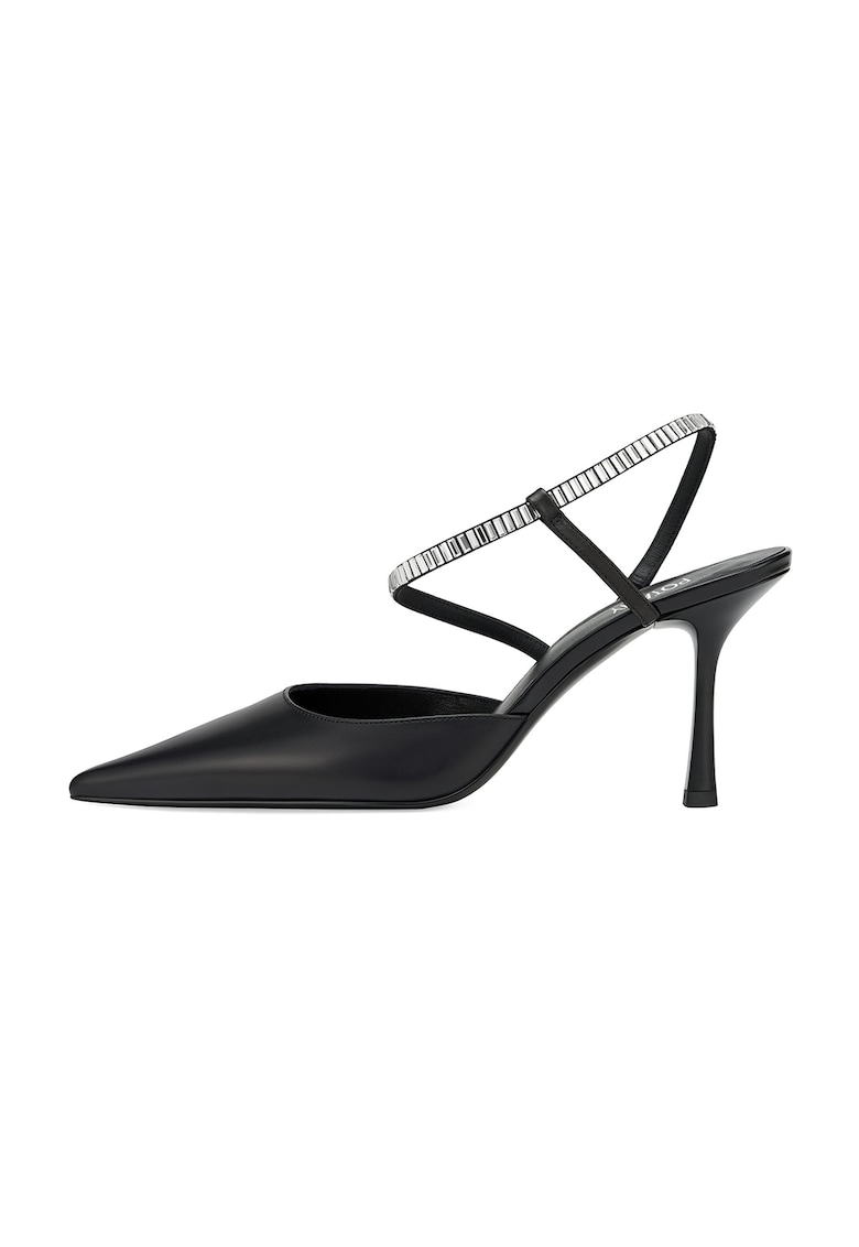 Pantofi slingback din piele cu toc stiletto