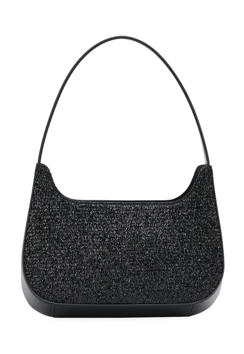 Geanta din piele cu maner si segment texturat