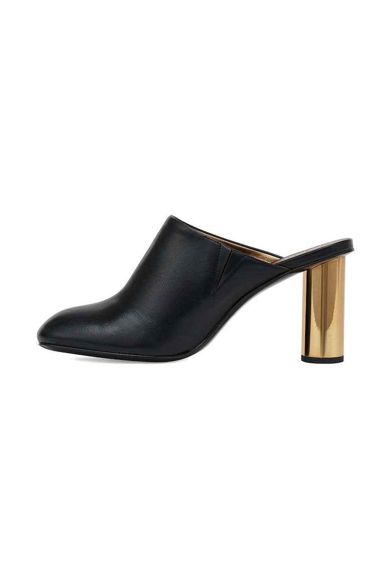 Saboti din piele cu toc masiv