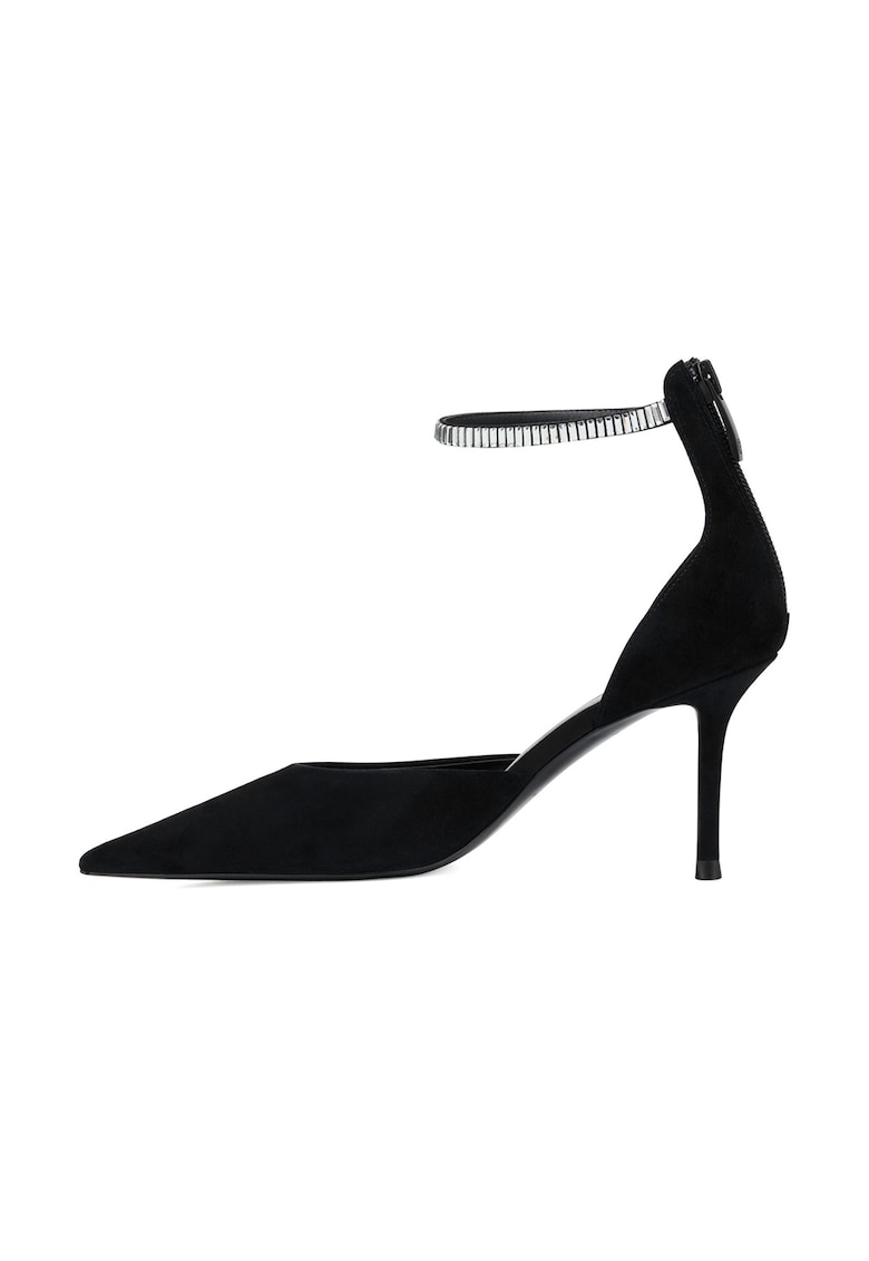 Pantofi din piele intoarsa cu bareta pentru glezna