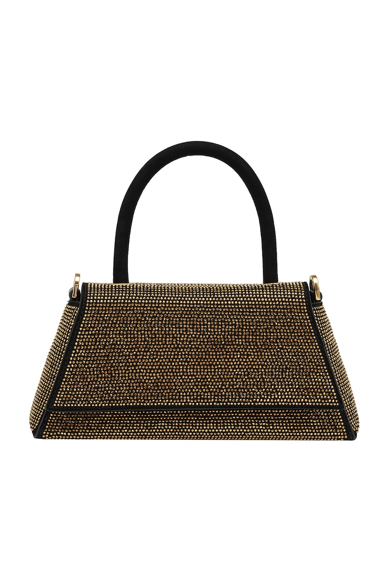 Geanta din piele cu maner si strasuri