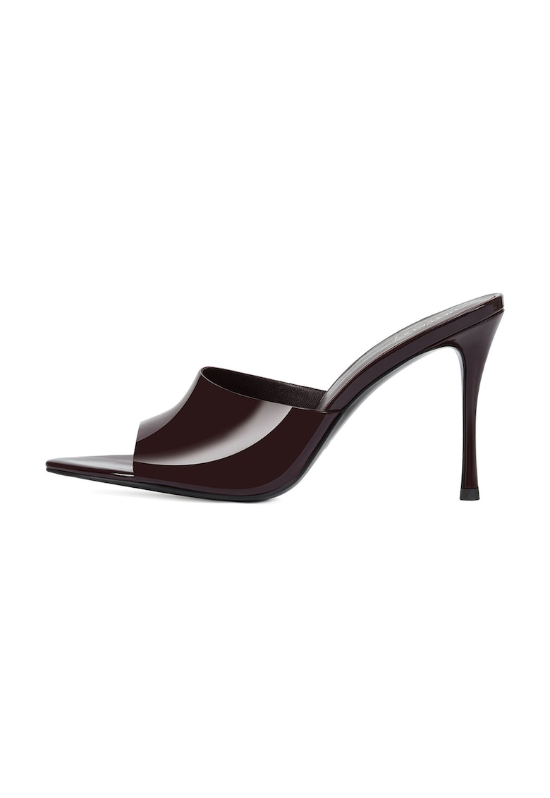 Papuci din piele intoarsa cu toc