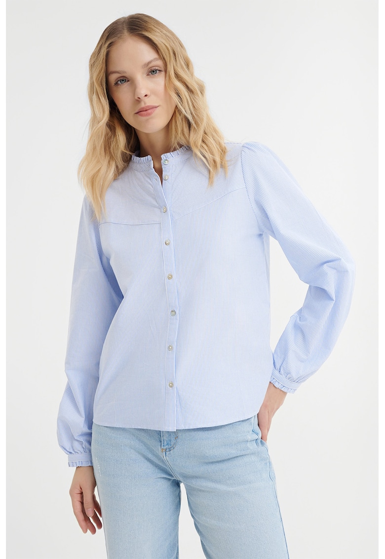 Camasa cu dungi si guler scurt