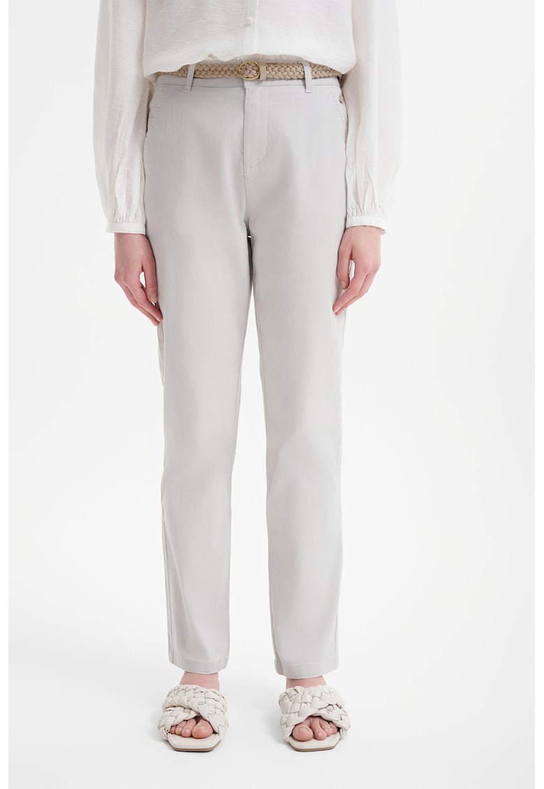 Pantaloni chino drepti cu buzunare oblice