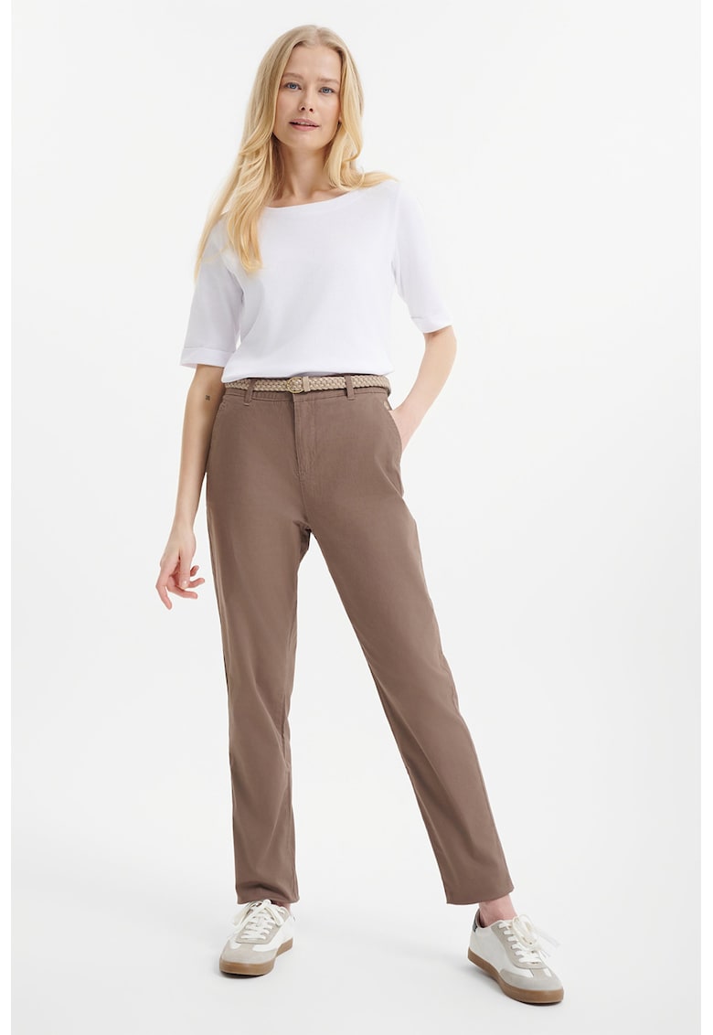 Pantaloni chino drepti cu buzunare oblice