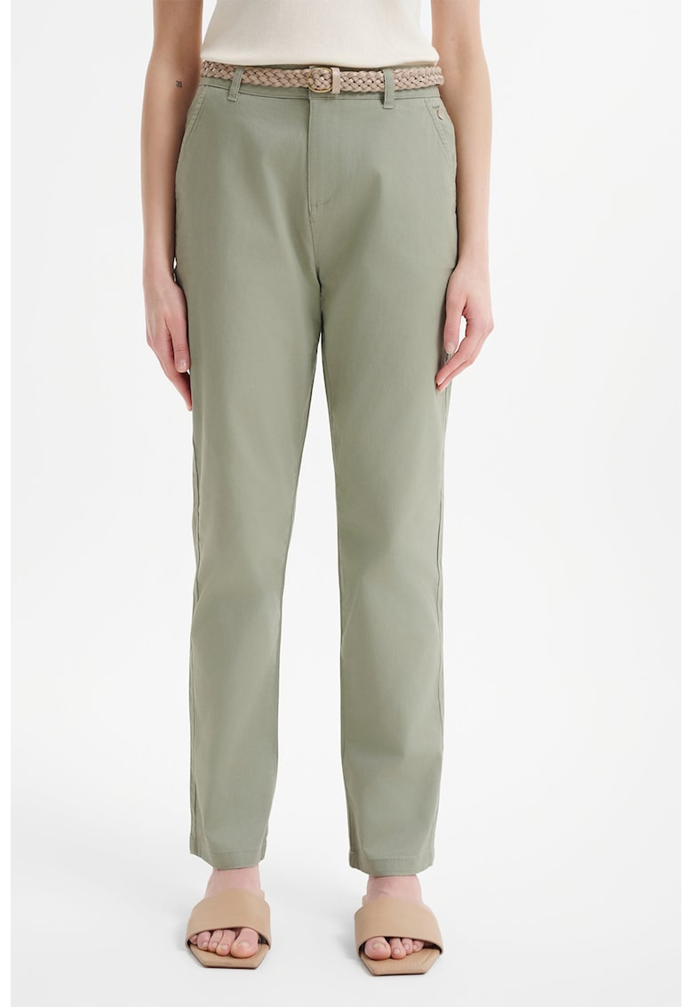 Pantaloni chino drepti cu buzunare oblice