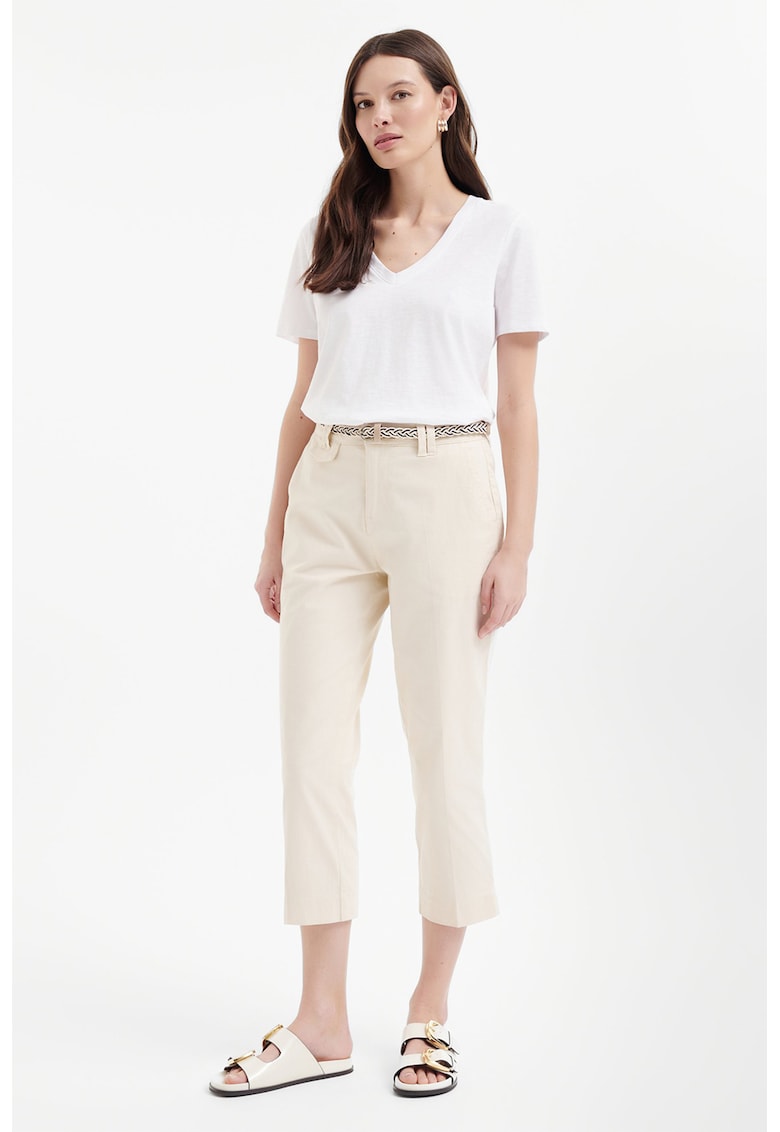 Pantaloni crop cu buzunare oblice