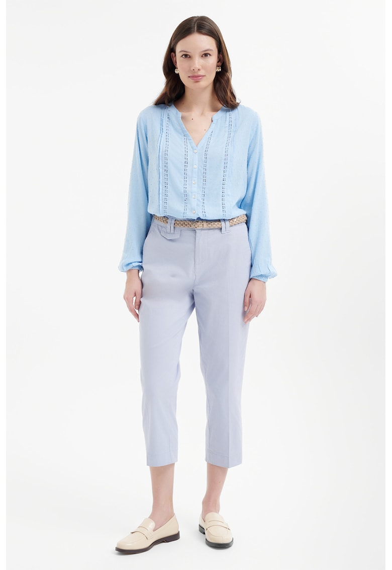 Pantaloni crop cu buzunare oblice