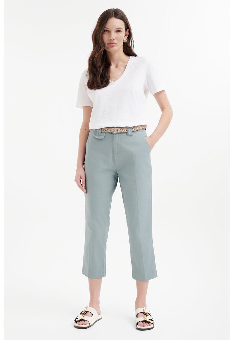 Pantaloni crop cu buzunare oblice