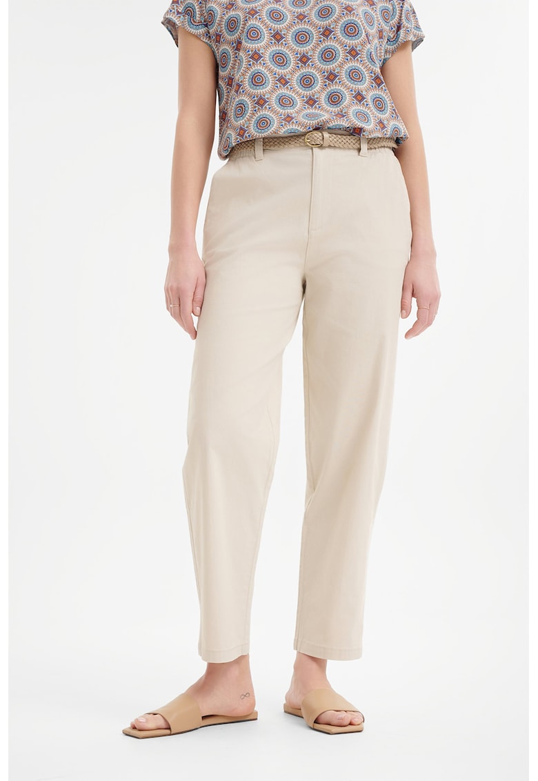 Pantaloni chino cu talie inalta