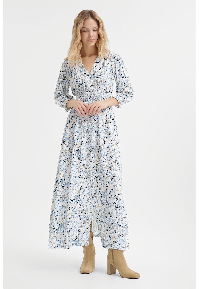 Rochie lunga cu model si decolteu in V