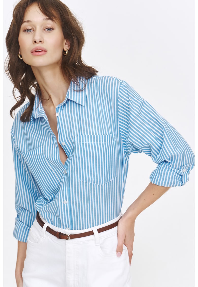 Camasa in dungi cu buzunare pe piept Camasa in dungi cu buzunare pe piept