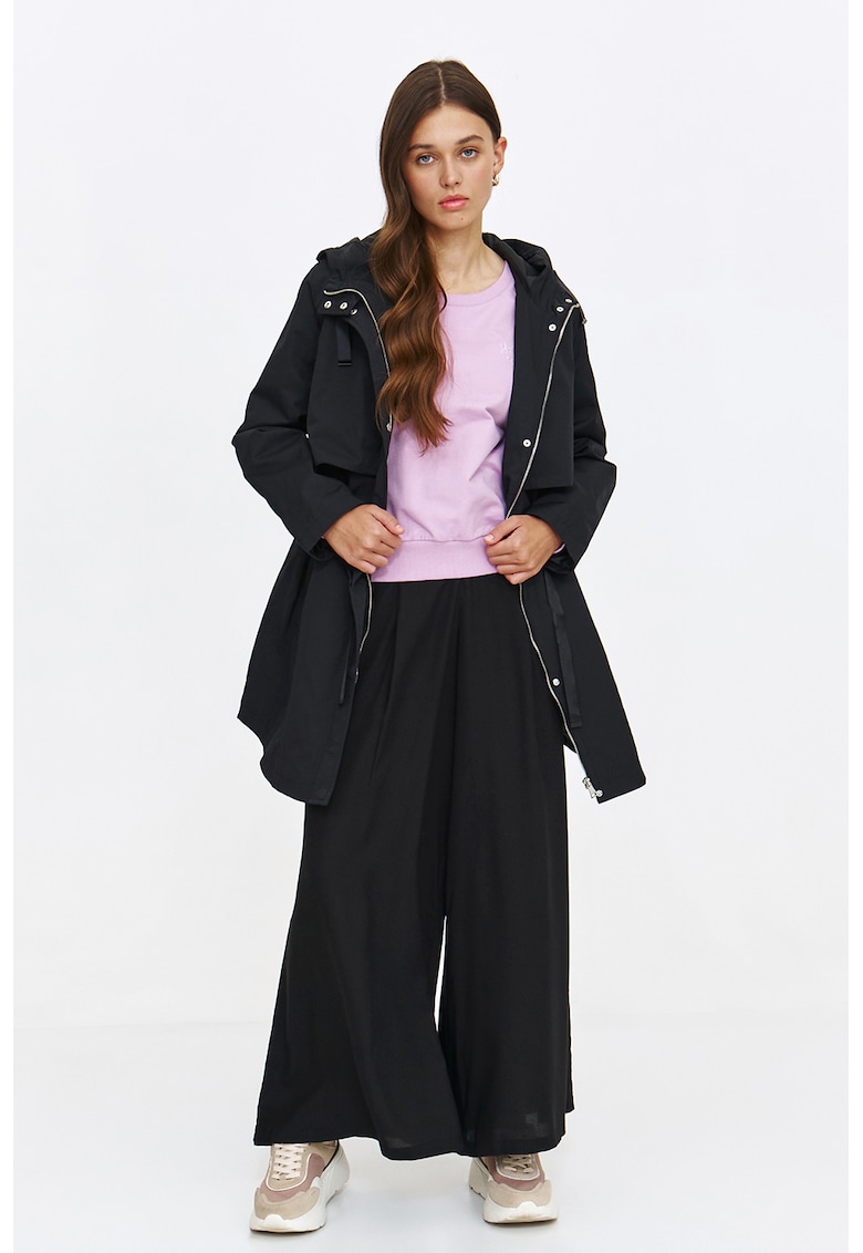 Jacheta parka cu gluga si cordon in talie