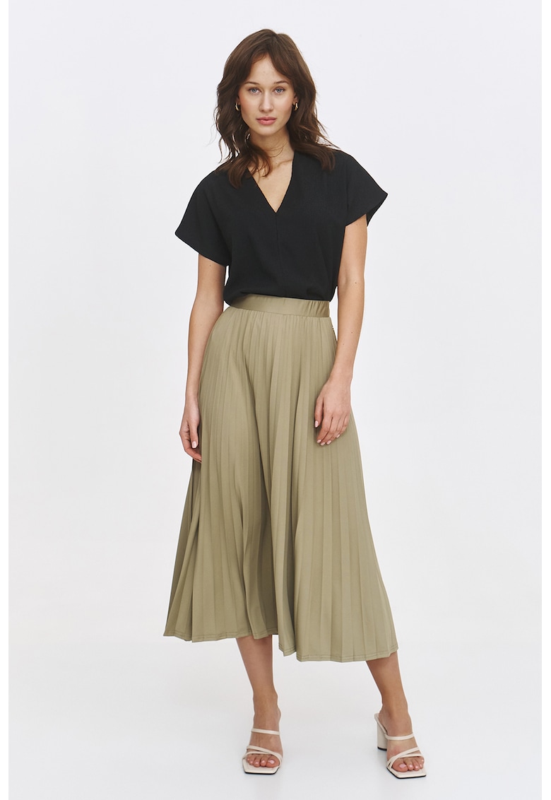 Fusta midi cu pliuri
