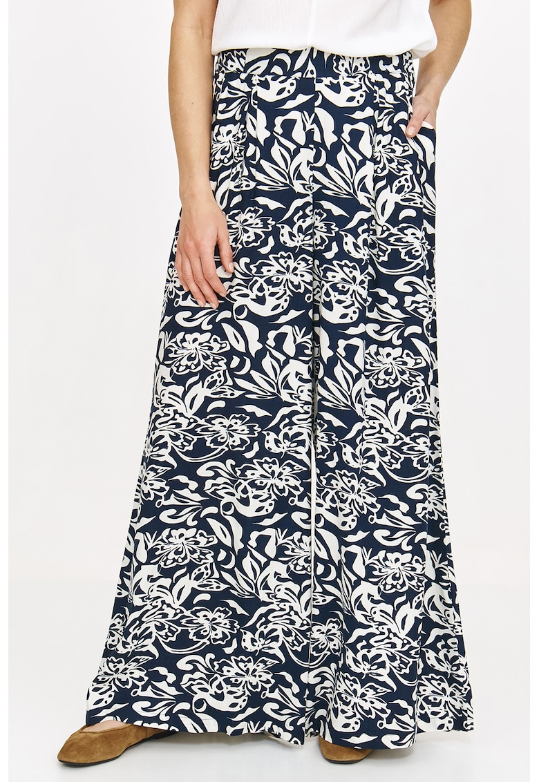 Pantaloni culotte cu model si buzunare oblice