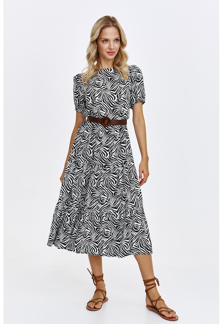 Rochie cu maneci scurte si animal print