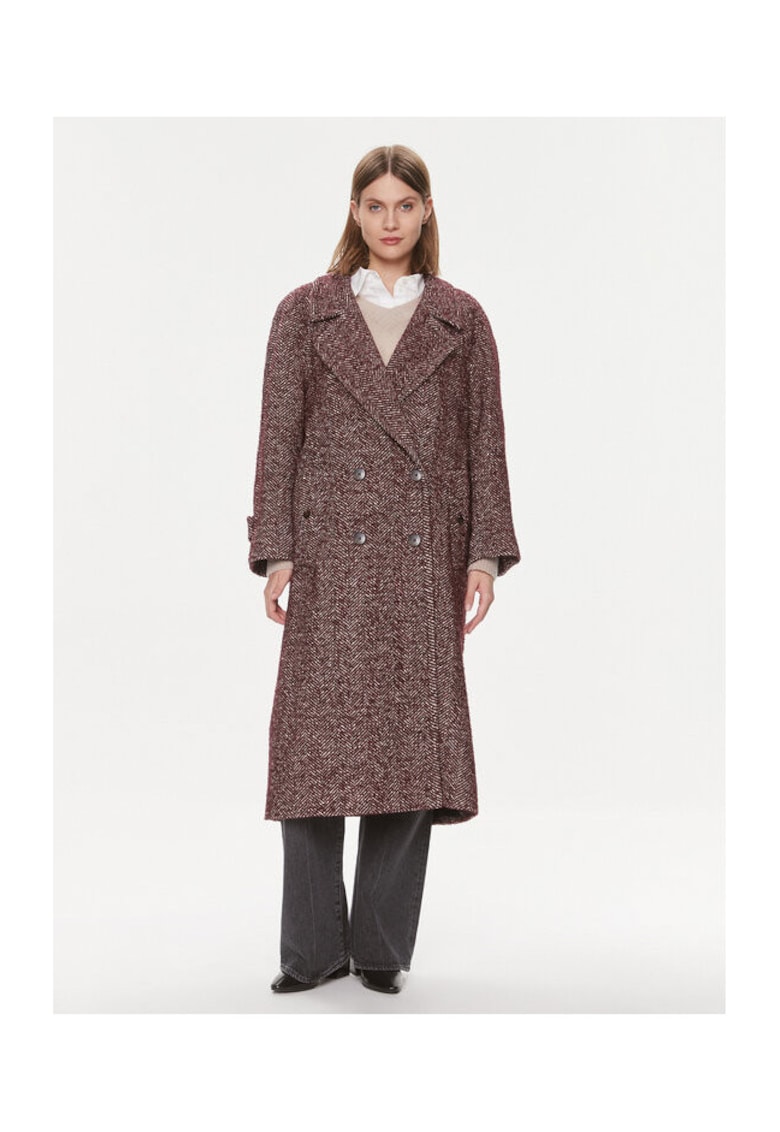 Palton dama - Wardrobe - 303180171 - Lana/Poliester/Textil - Rosu - Rosu