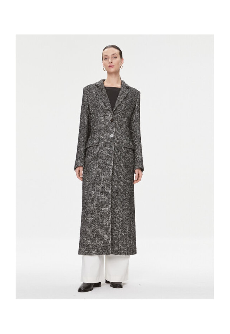 Palton dama - Wardrobe - 303179991 - Lana/Poliester/Textil - Negru - Negru