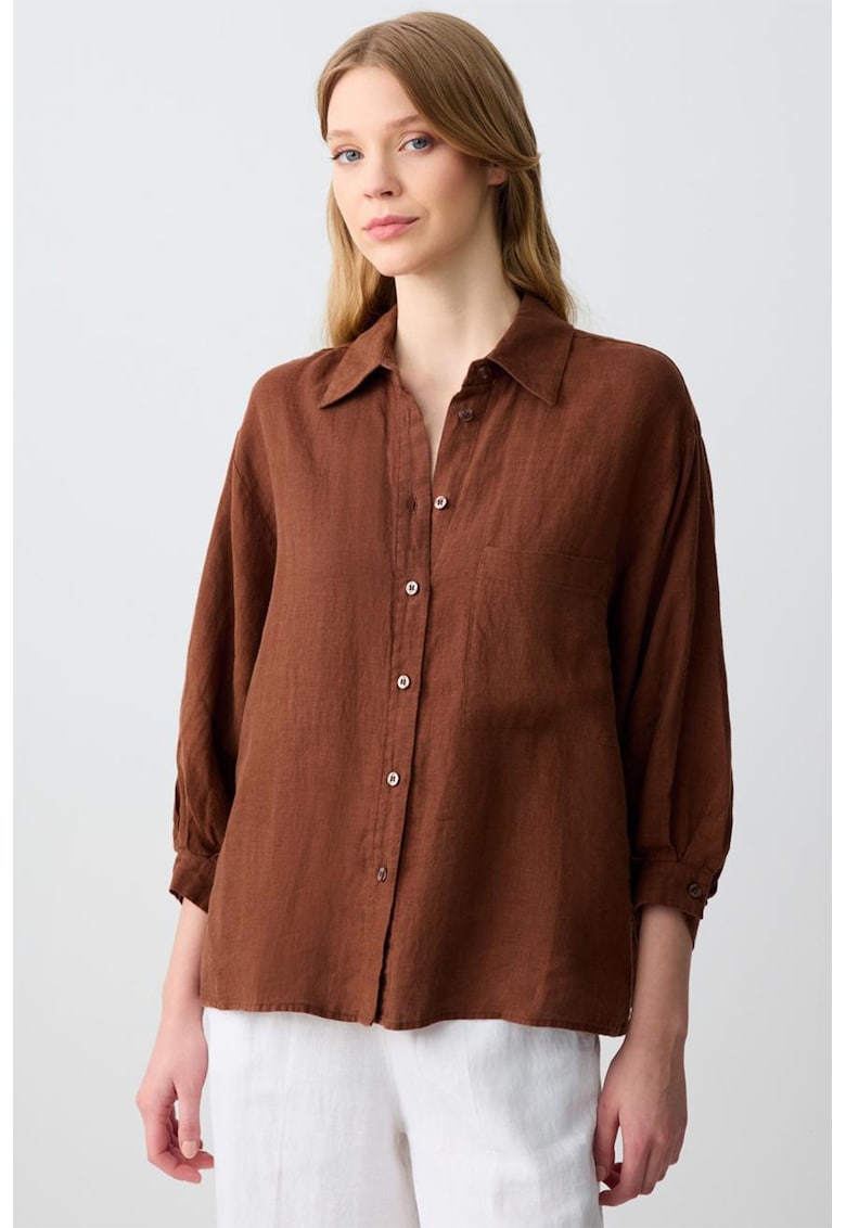 Camasa lejera de in cu buzunar pe piept Camasa lejera de in cu buzunar pe piept