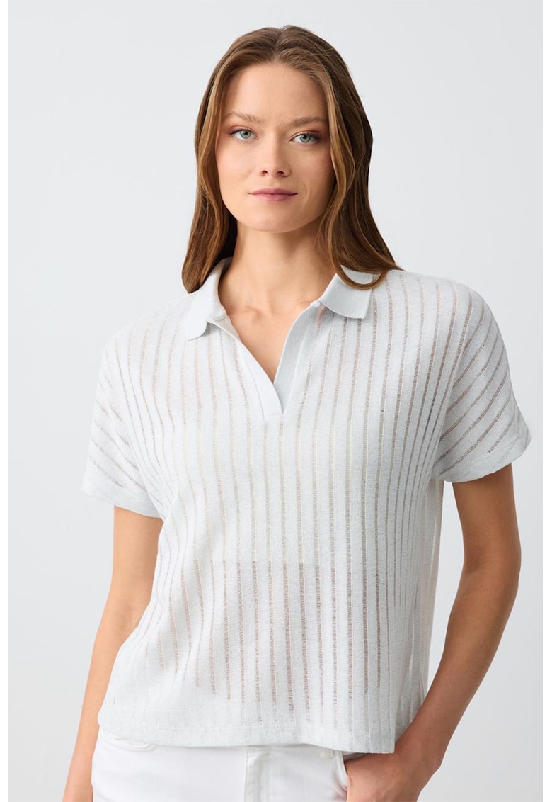 Tricou polo cu dungi stralucitoare