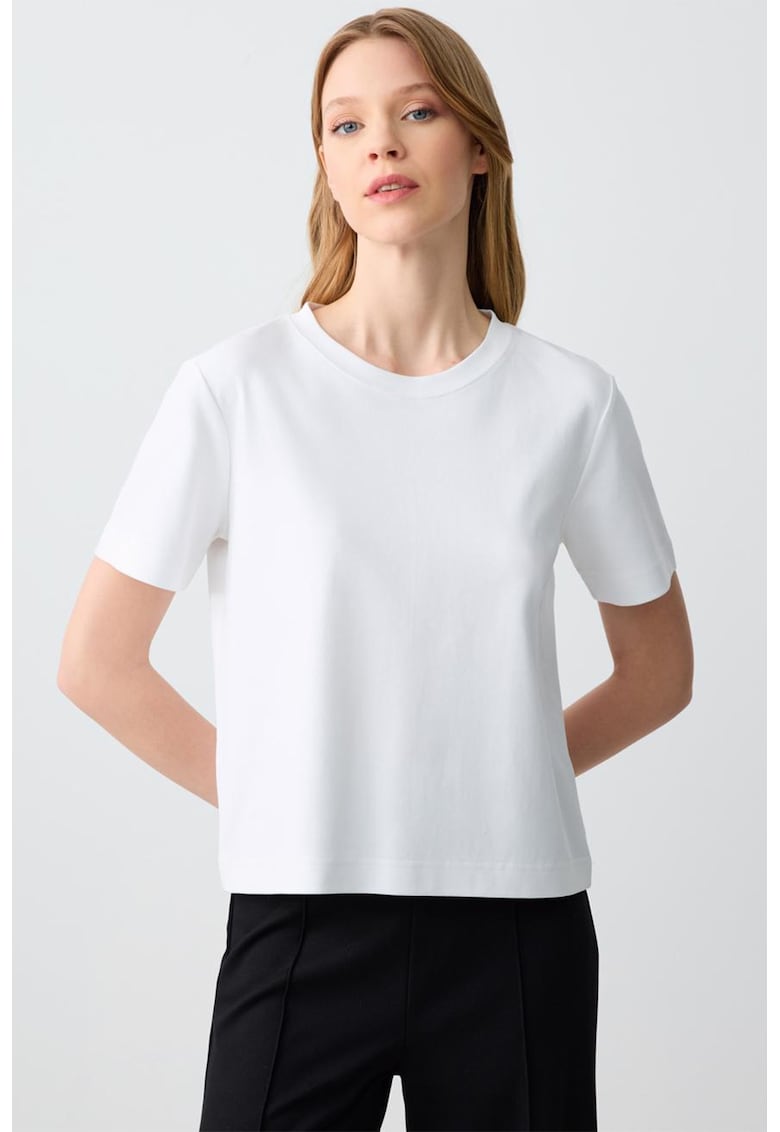 Tricou uni din bumbac - Alb optic