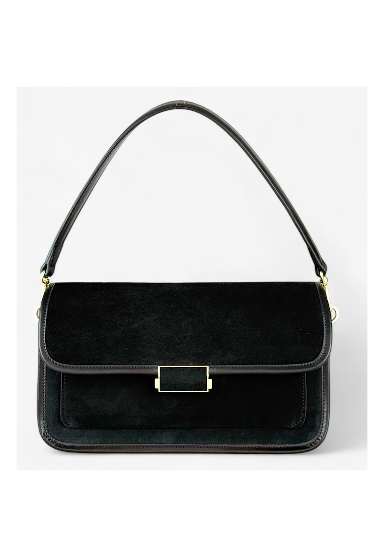 Caresta Baguette geanta din piele - Negru - 15x26x9