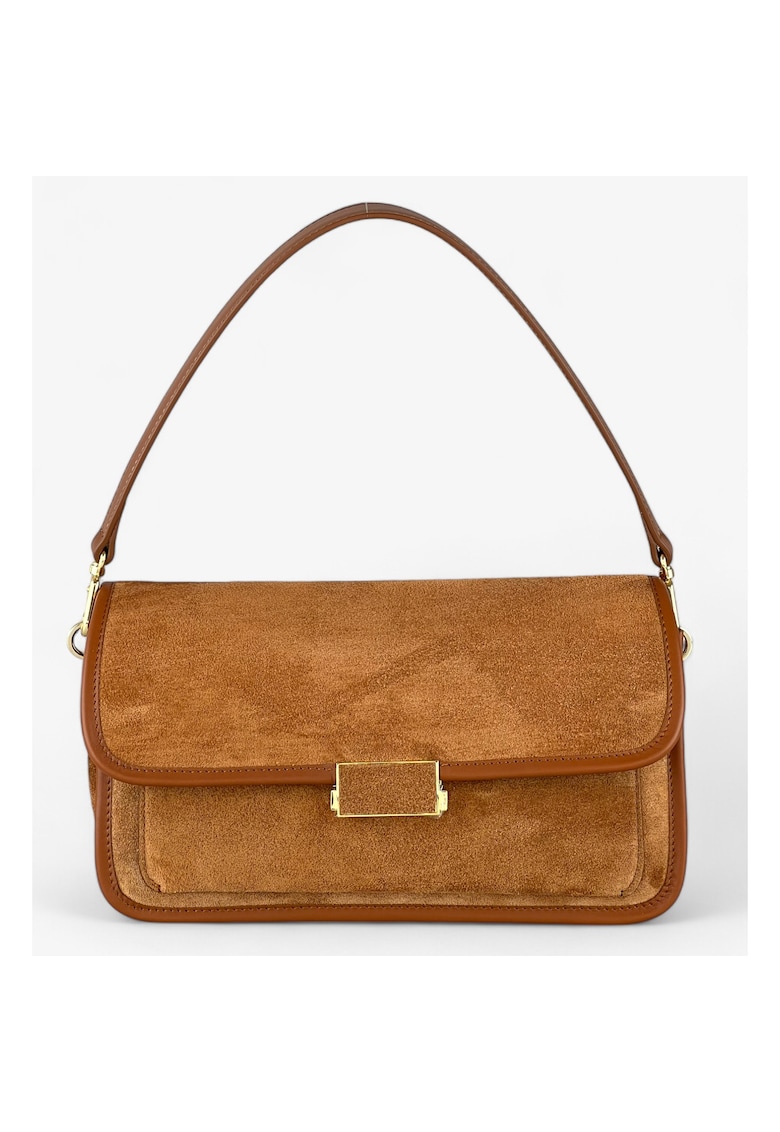 Geanta Baguette Velour - Coniac