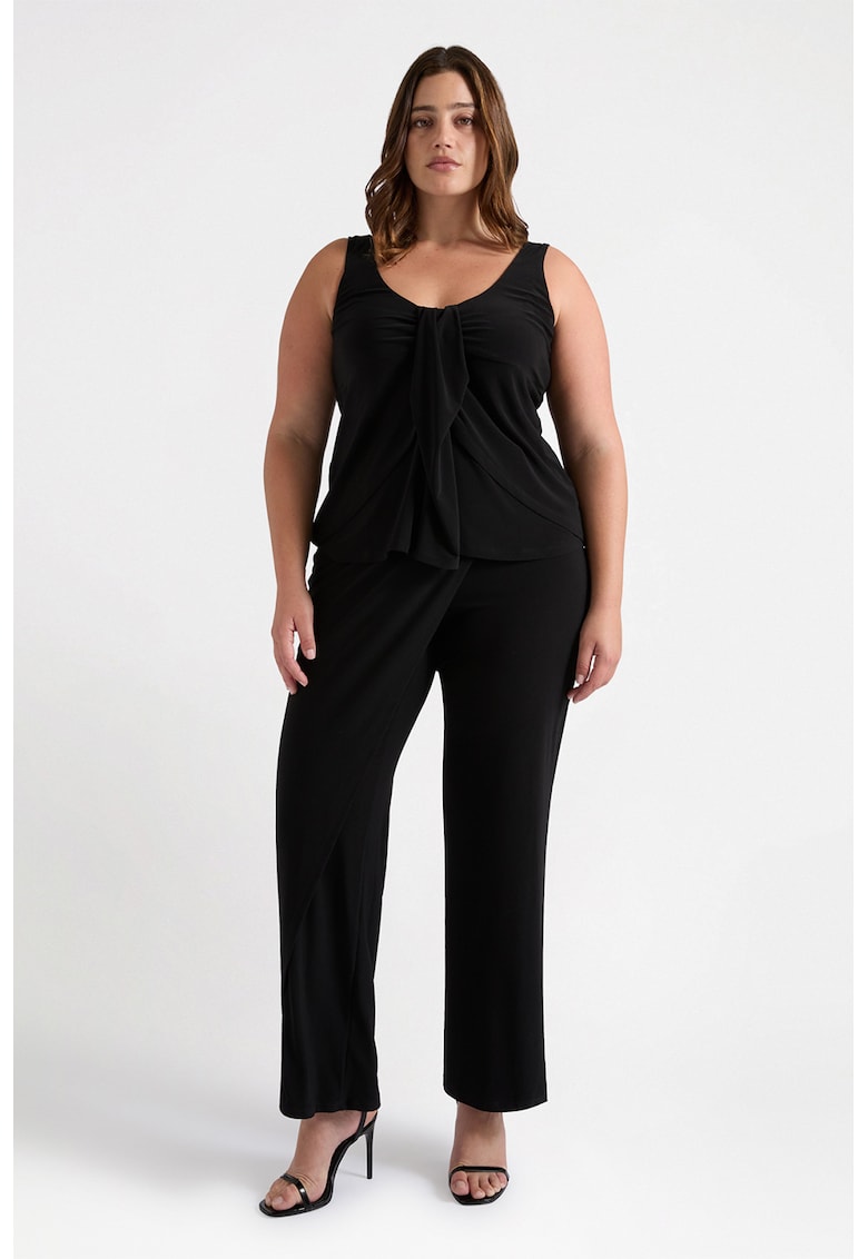 Top uni cu decolteu rotund