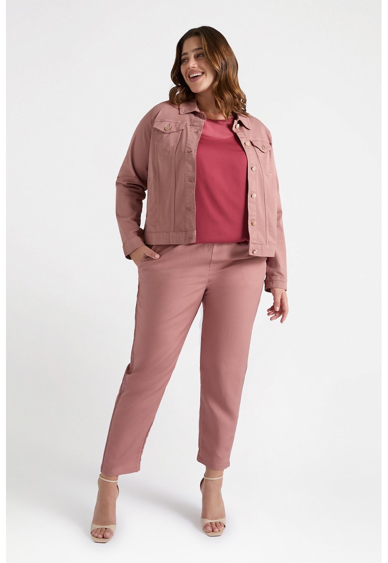 Pantaloni din amestec de in cu snur in talie