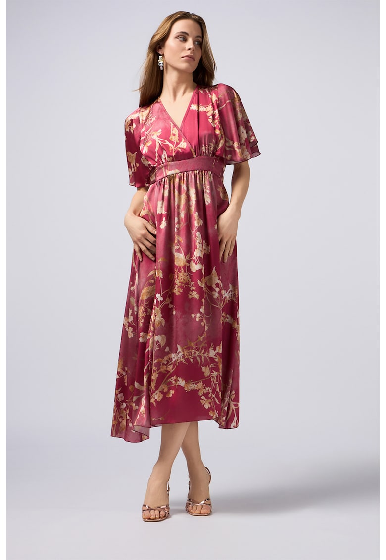 Rochie cu maneci scurte si imprimeu floral