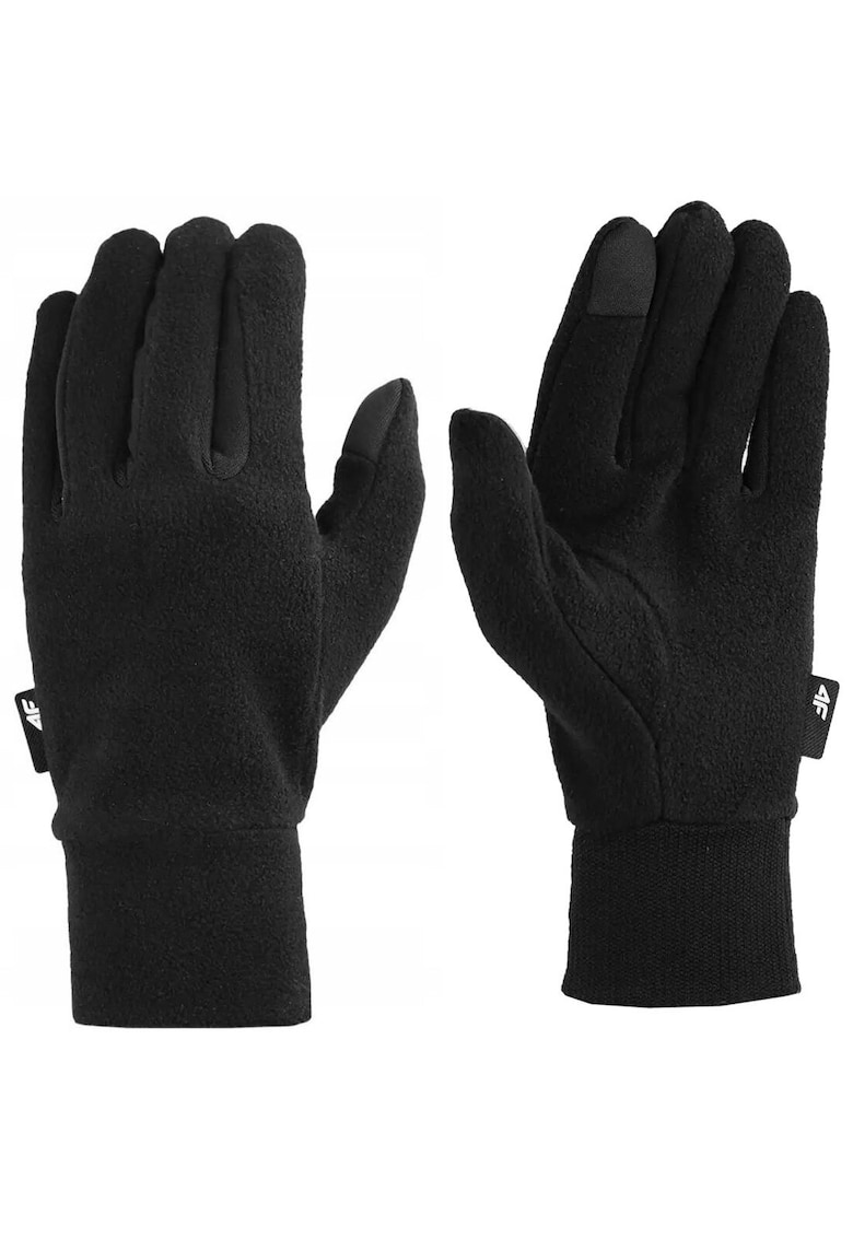 Manusi sport - unisex - 5 degete - microfleece calduros - negru -