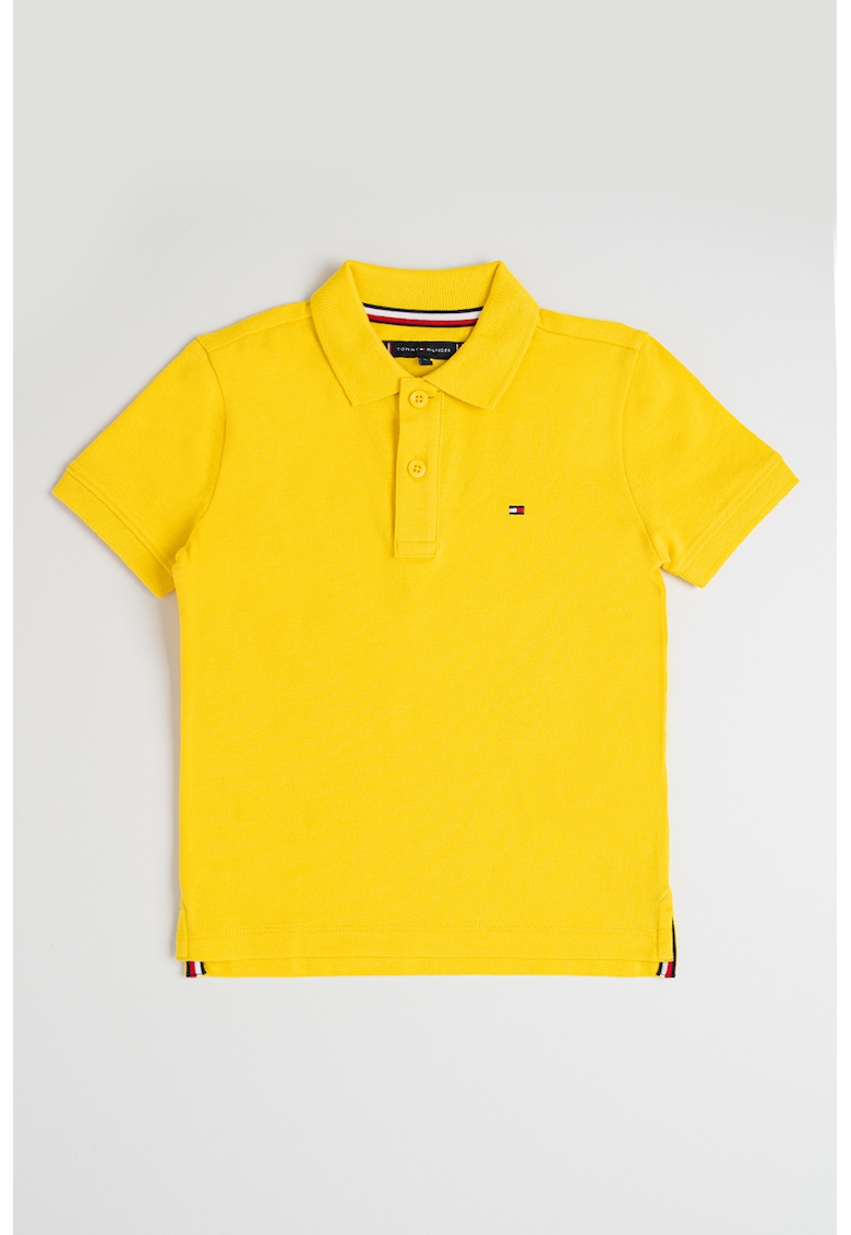 Tricou polo din bumbac pique - Galben sofran