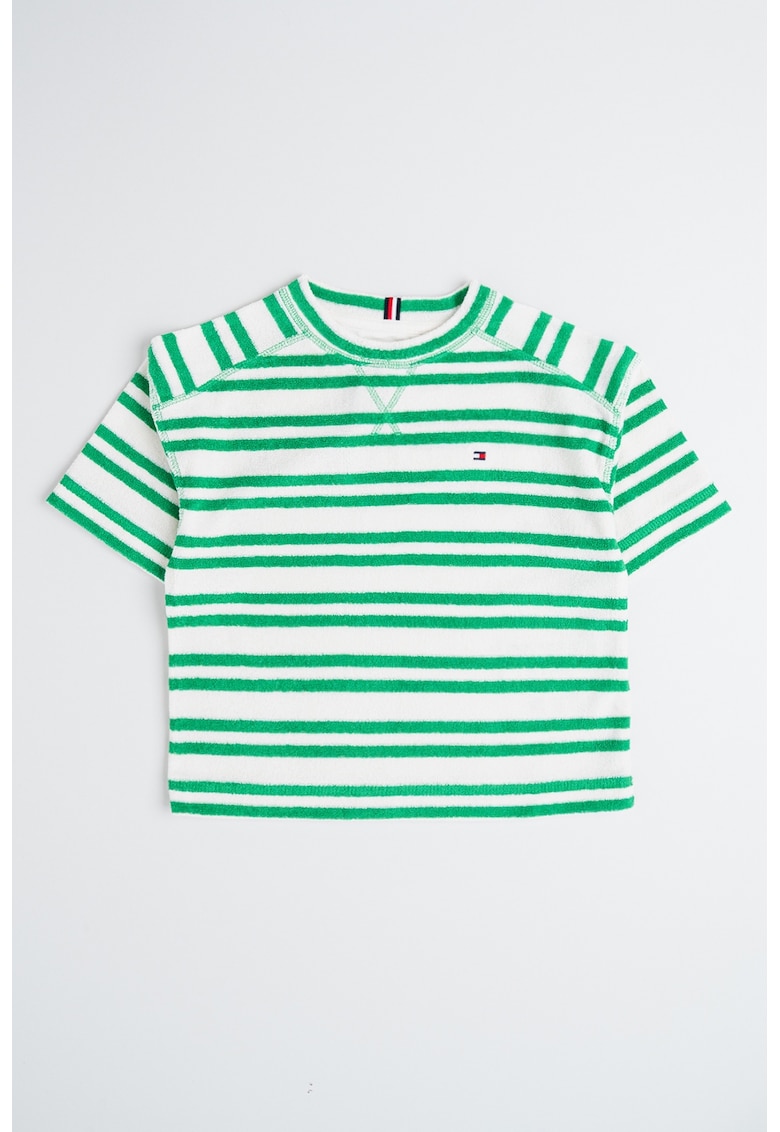 Tricou din amestec de bumbac organic cu dungi