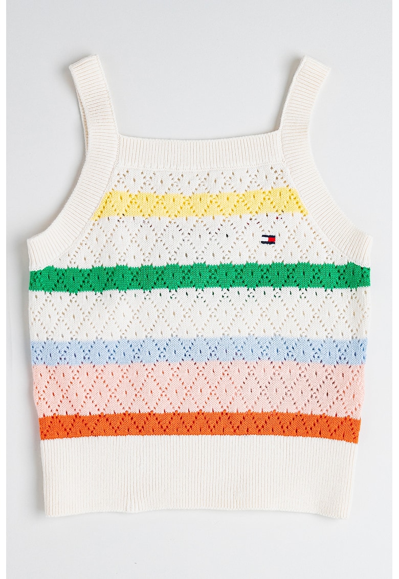 Top cu dungi si perforatii Top cu dungi si perforatii