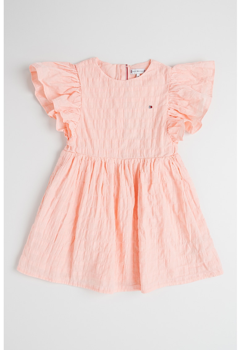 Rochie scurta cu croiala in A - Roz pastel