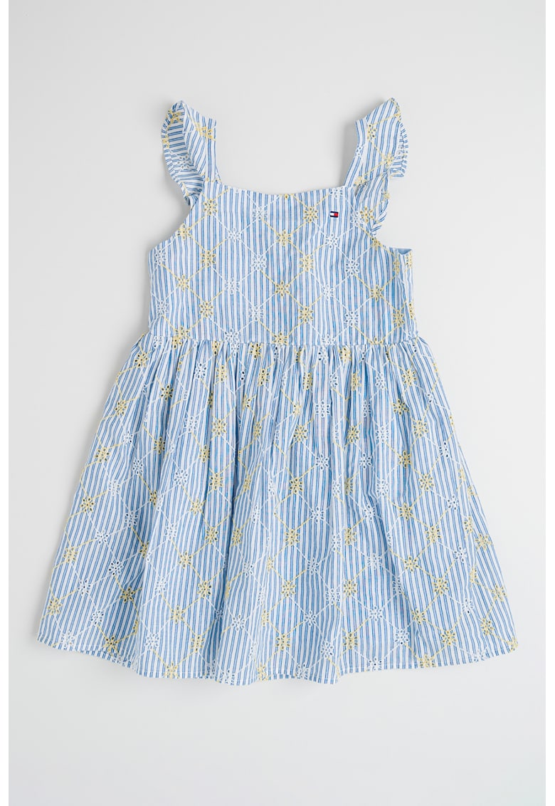 Rochie cu dungi si broderie