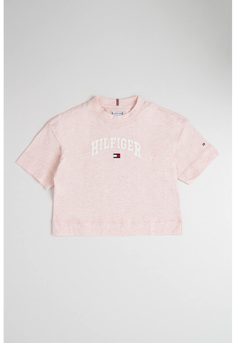 Tricou cu imprimeu logo - Roz melange