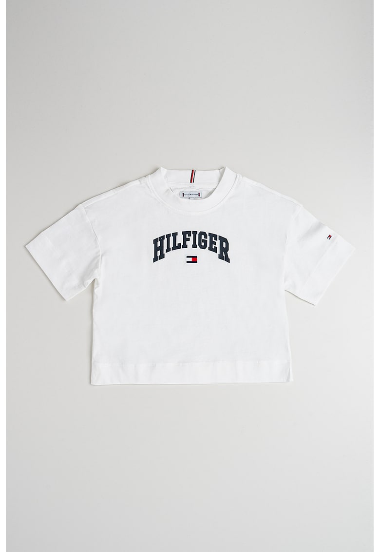 Tricou cu imprimeu logo - Alb/Albastru ultramarin
