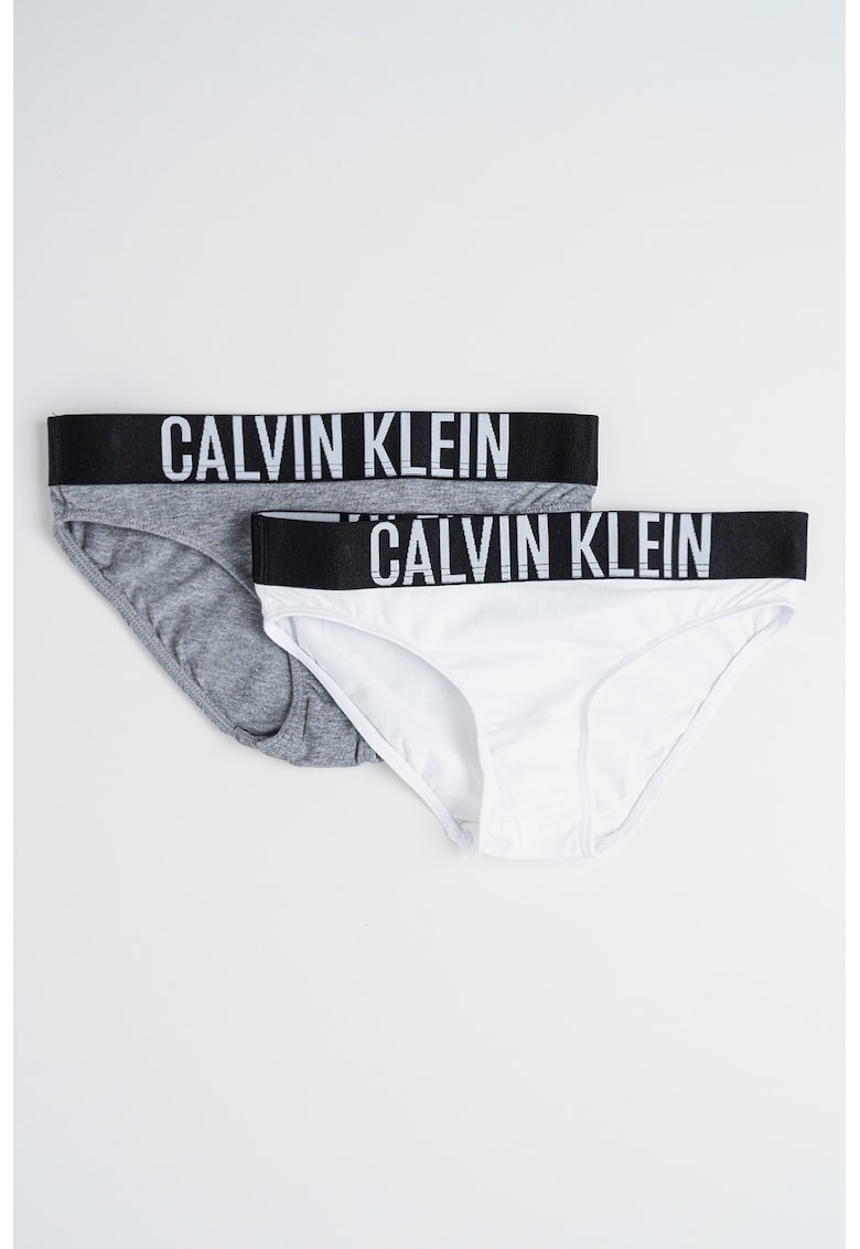 Set de chiloti cu banda logo in talie - 2 Perechi